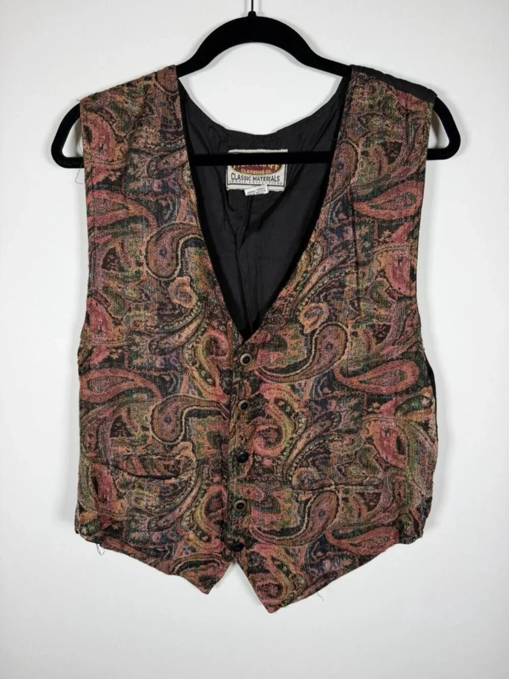 Vintage Paragraff tapestry paisley whimsigoth victorian steampunk BEATNIK vest L
